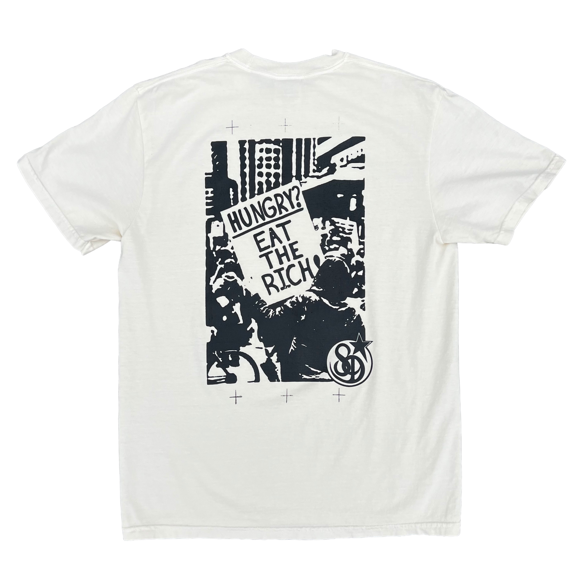 Stardust Skate Shop "Eat The Rich" Garment-Dyed Tee 051 Ivory / Black