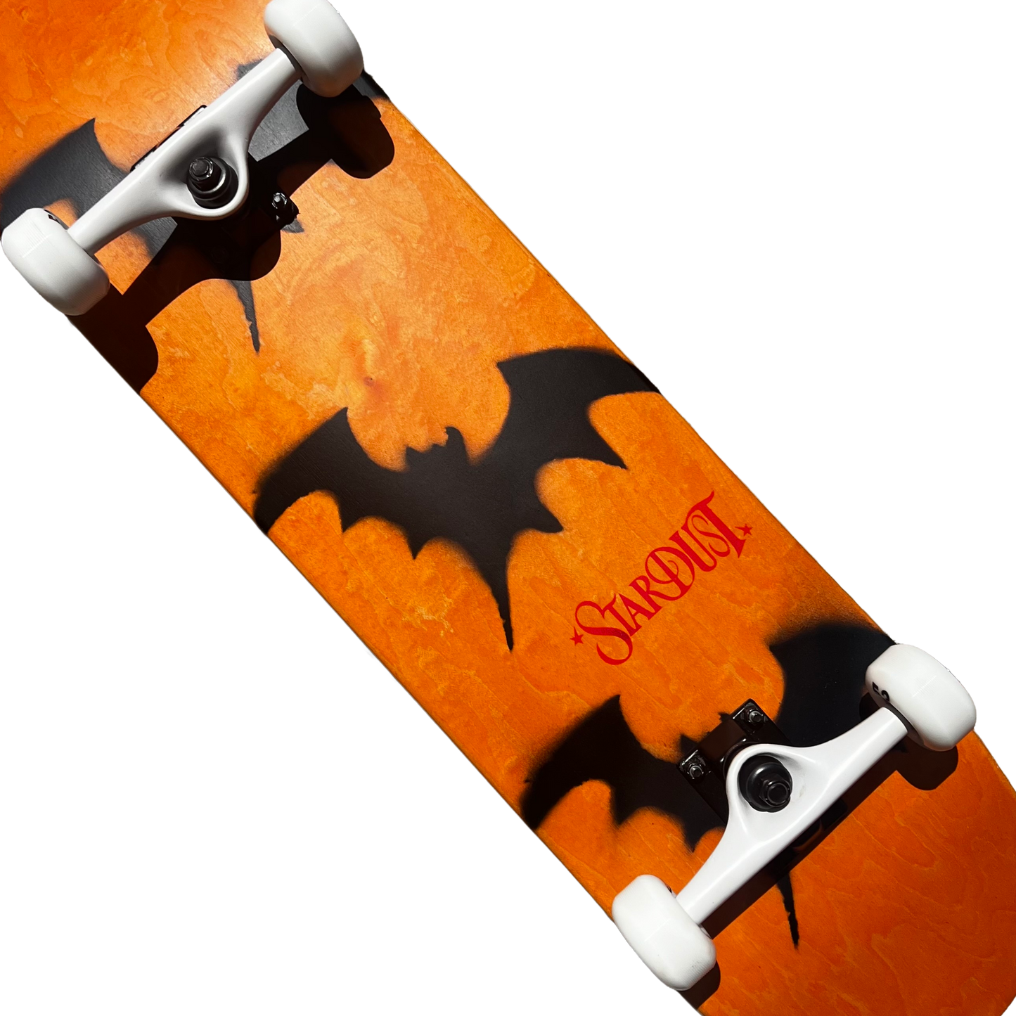 Stardust Skate Shop Tri-Bat Wanderlust Full Size Pre-Built Complete Entry Level Skateboard 8.25" x 32.0" Orange Veneer / Flat Black / Bright Red