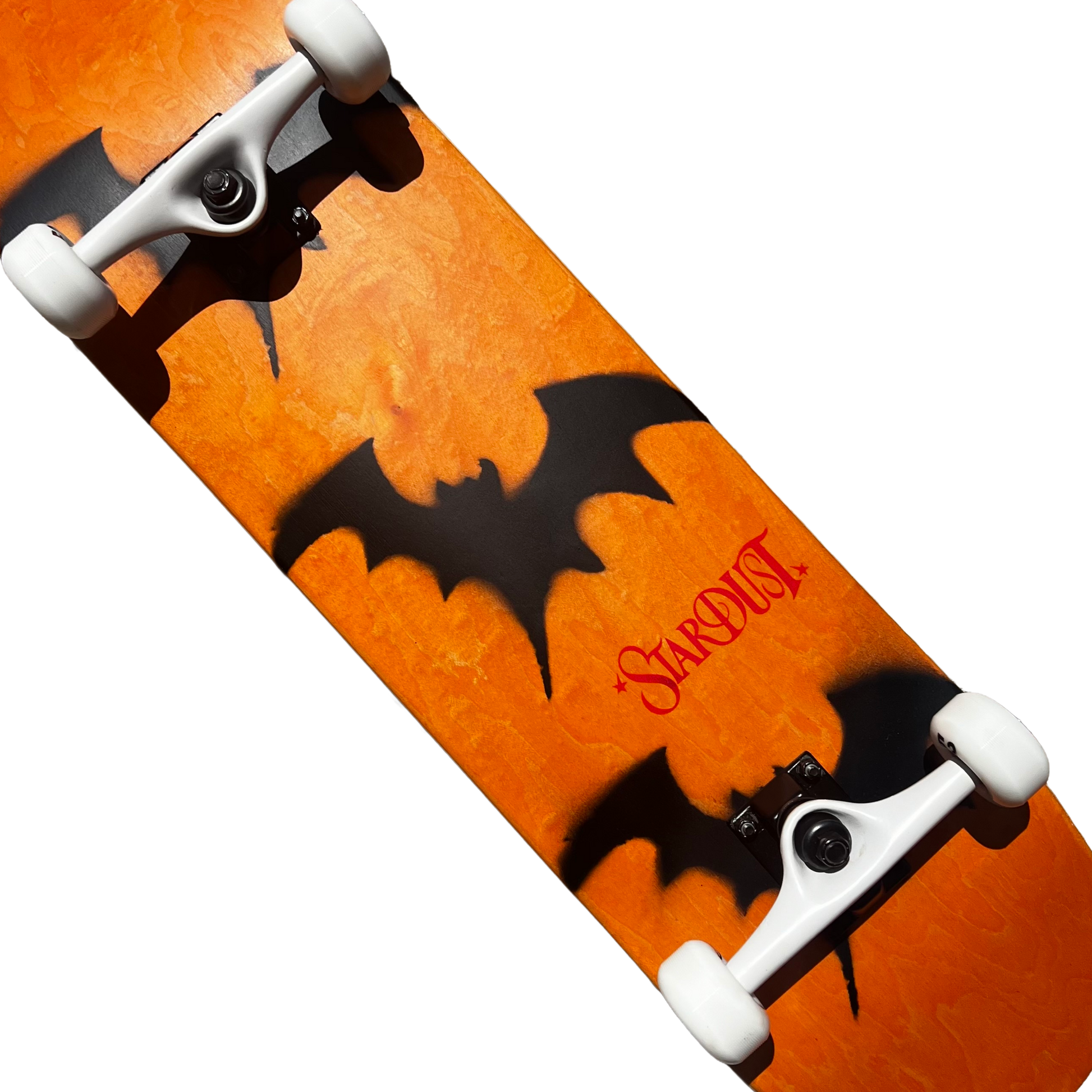Stardust Skate Shop Tri-Bat Wanderlust Full Size Pre-Built Complete Entry Level Skateboard 8.25" x 32.0" Orange Veneer / Flat Black / Bright Red