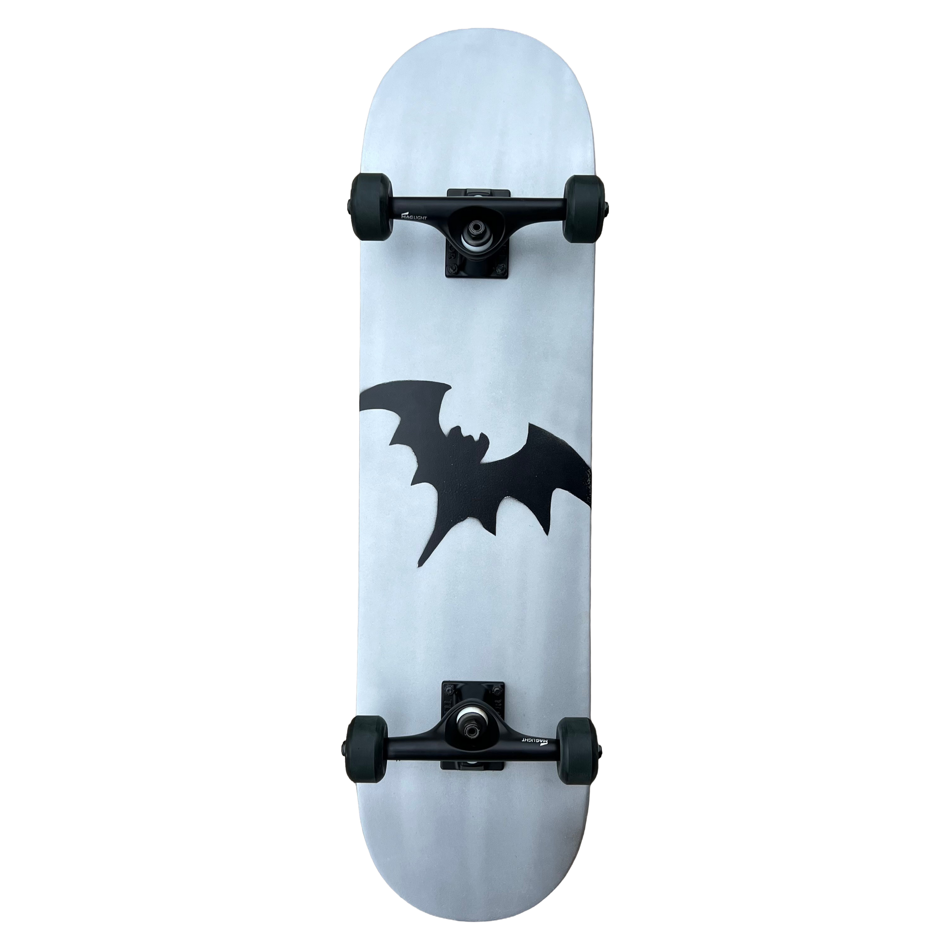 Stardust Skate Shop Mtallic Silver / Matte Black Bat 041 Pre-Built Complete Entry Level Skateboard 8.125" x 31.8"