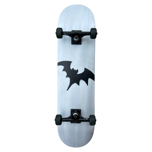 Stardust Skate Shop Mtallic Silver / Matte Black Bat 041 Pre-Built Complete Entry Level Skateboard 8.125" x 31.8"