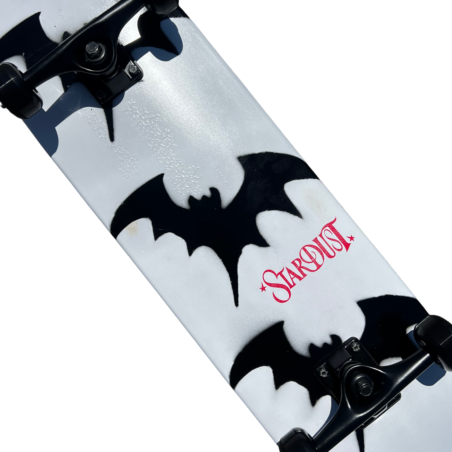 Stardust Skate Shop Tri-Bat Wanderlust Full Size Pre-Built Complete Entry Level Skateboard 8.38" x 31.8" Flat White / Satin Black / Bright Red