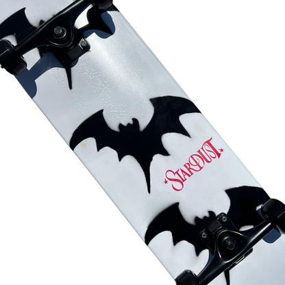 Stardust Skate Shop Tri-Bat Wanderlust Full Size Pre-Built Complete Entry Level Skateboard 8.38" x 31.8" Flat White / Satin Black / Bright Red