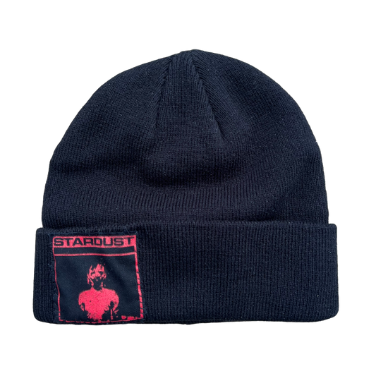Stardust Patch Cuffed Beanie Mask 023 Black / Bright Red