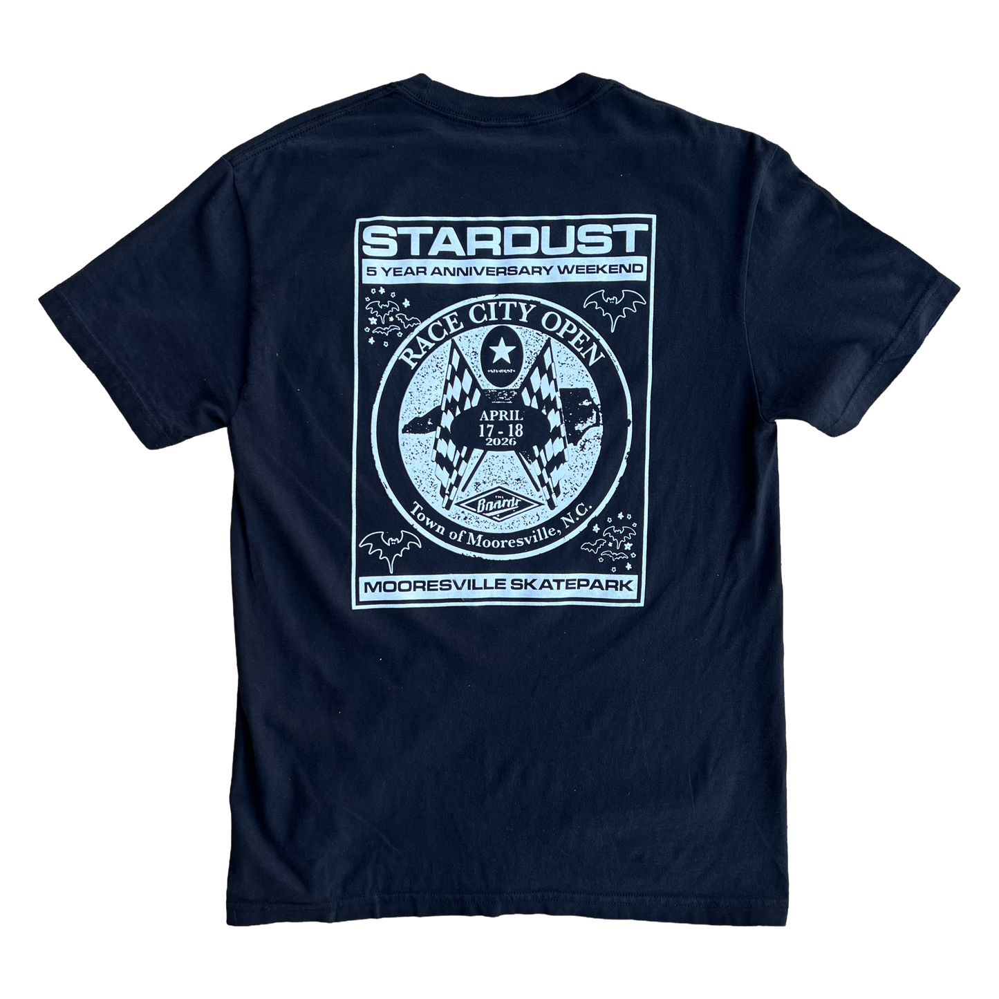 Stardust Skate Shop Race City Open 2026 Garment-Dyed Tee 049 Black / White