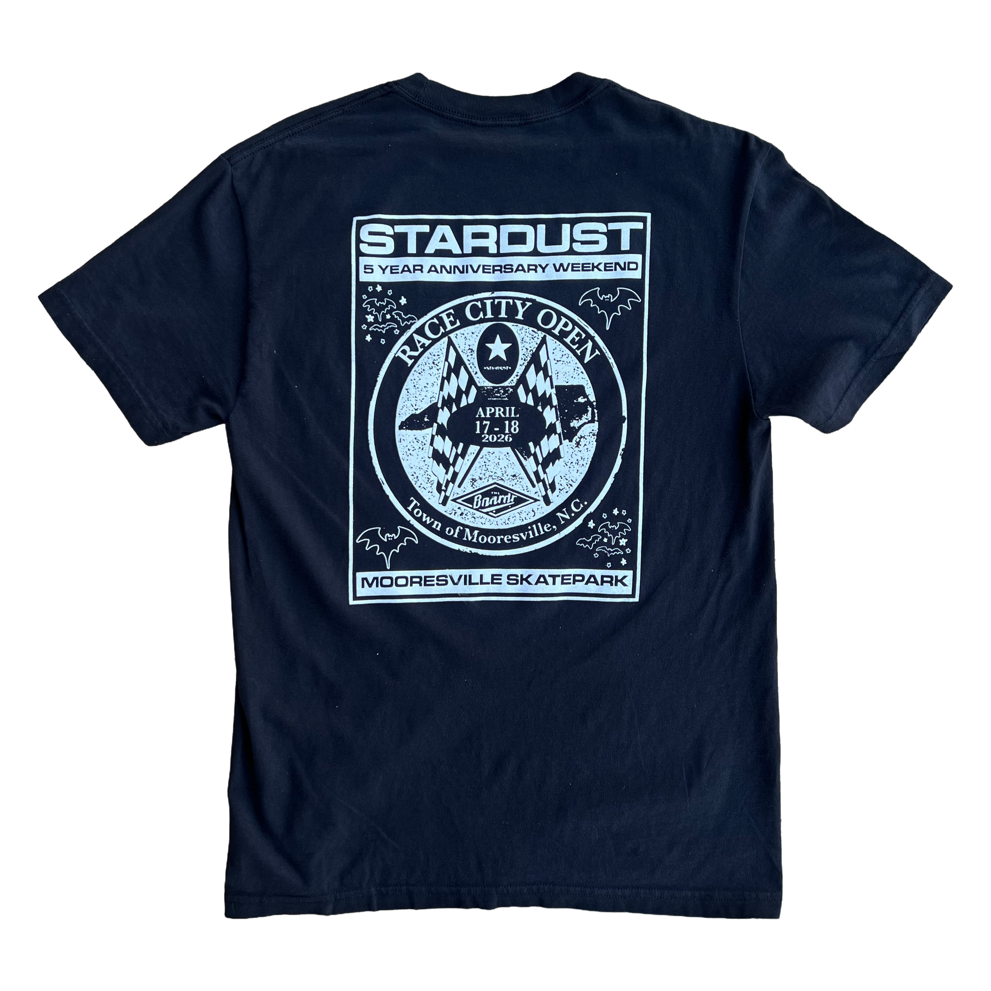 Stardust Skate Shop Race City Open 2026 Garment-Dyed Tee 049 Black / White