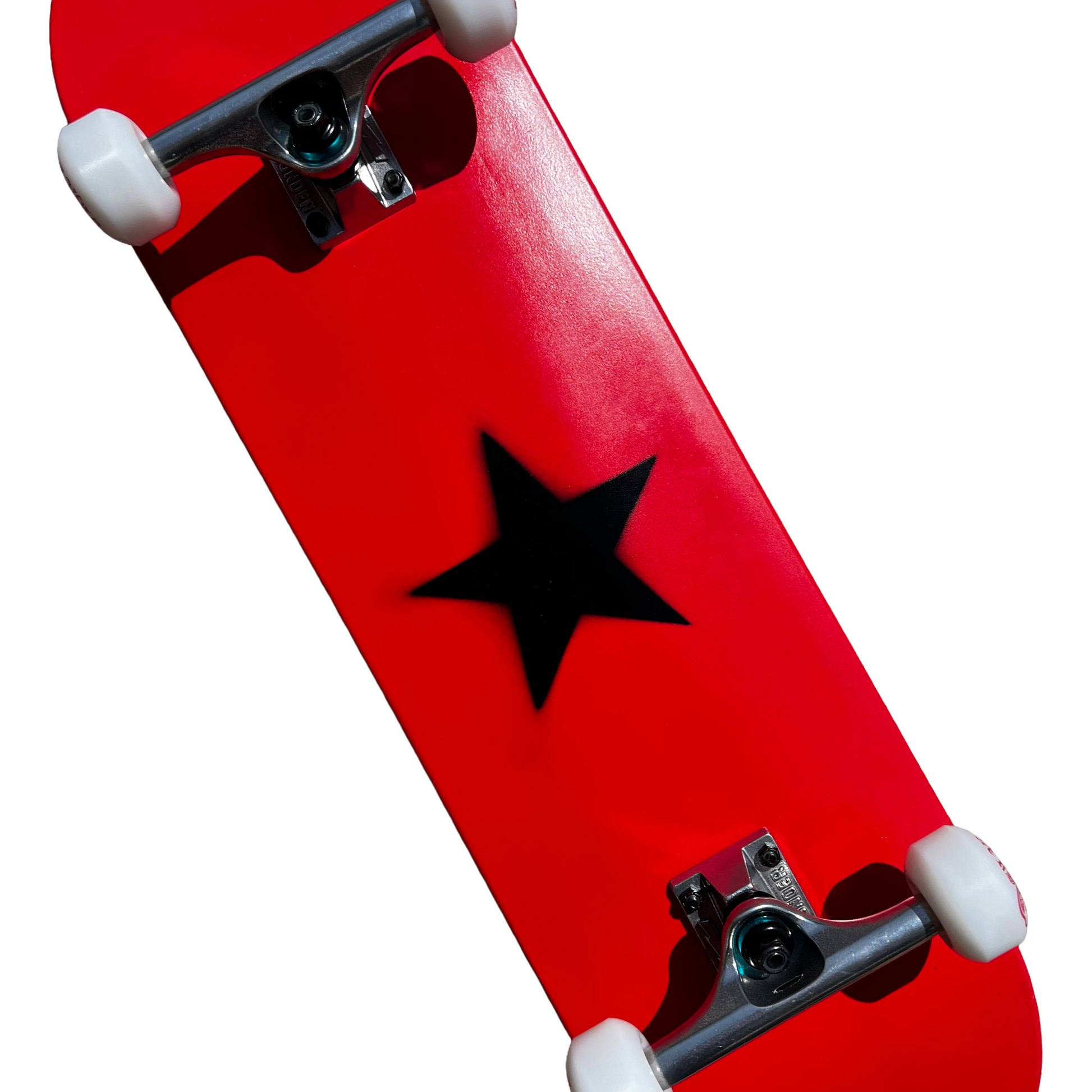 Stardust Skate Shop Bright Red / Matte Black Star Full Size Pre-Built Premium Complete Skateboard 8.38" x 31.8"