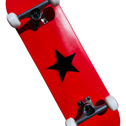 Stardust Skate Shop Bright Red / Matte Black Star Full Size Pre-Built Premium Complete Skateboard 8.38" x 31.8"