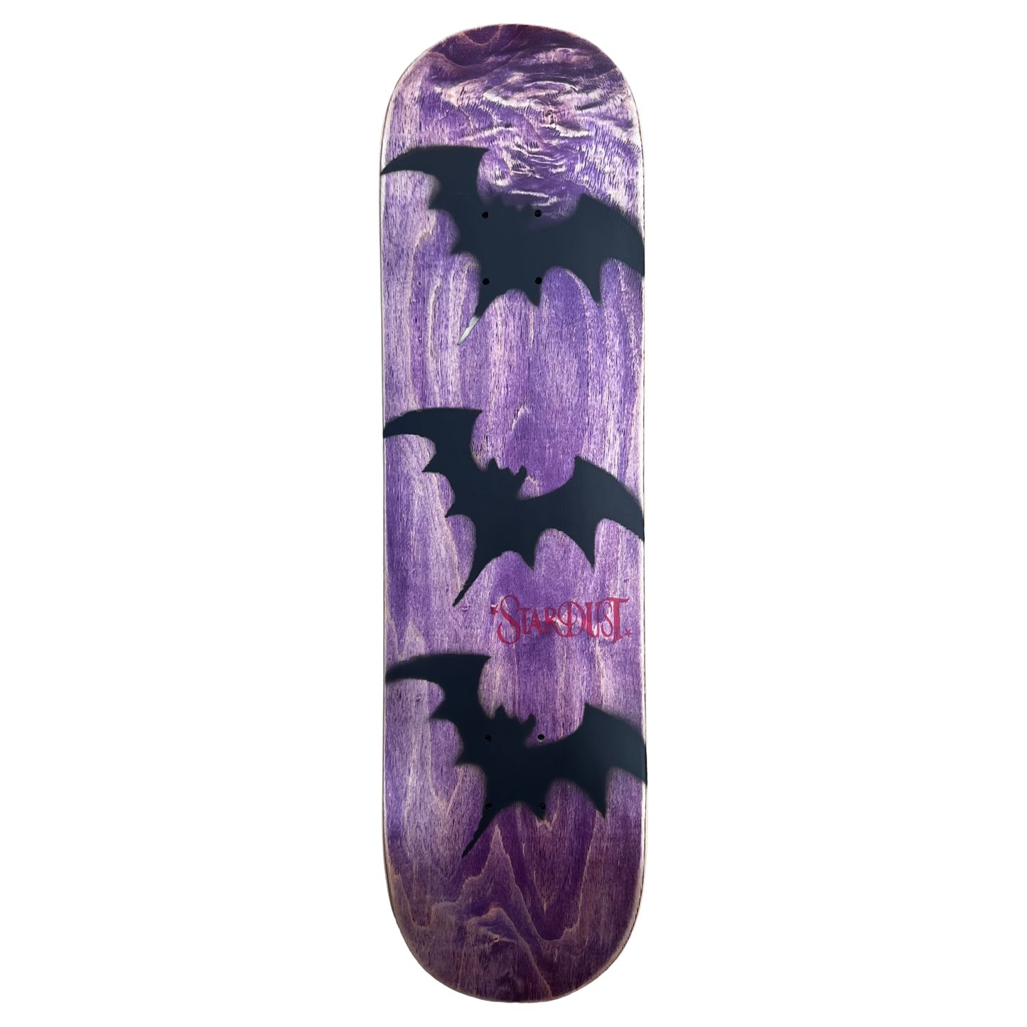 Stardust Tri-Bat Wanderlust Deck 048 8.125" (Full Cut) Purple Veneer / Flat Black / Bright Red