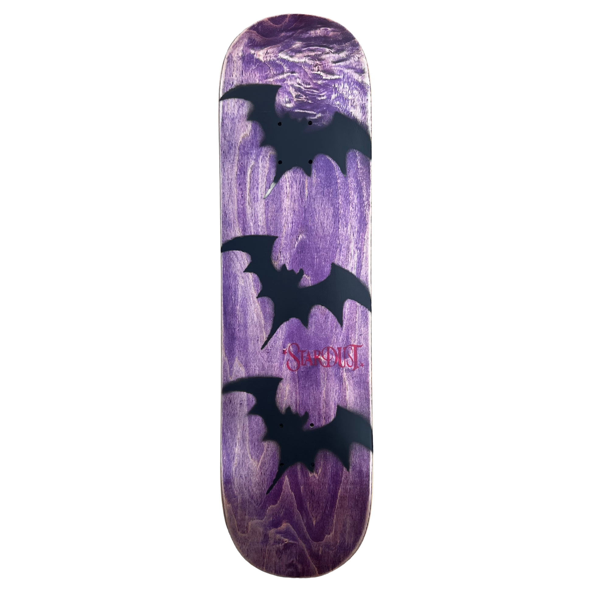 Stardust Tri-Bat Wanderlust Deck 048 8.125" (Full Cut) Purple Veneer / Flat Black / Bright Red