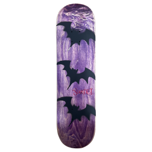 Stardust Tri-Bat Wanderlust Deck 048 8.125" (Full Cut) Purple Veneer / Flat Black / Bright Red