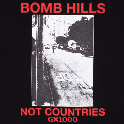 GX1000 Bomb Hills Not Countries Hoody Black / Red Font