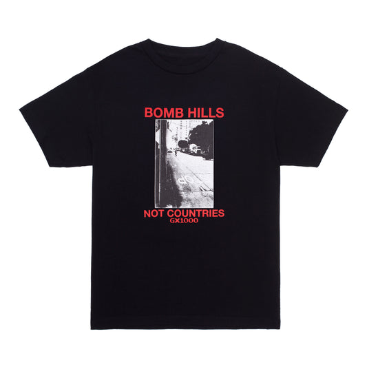 GX1000 Bomb Hills Not Countries Tee Black / Red