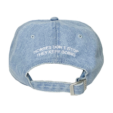Load image into Gallery viewer, Bleach USA Horses Denim Hat Blue
