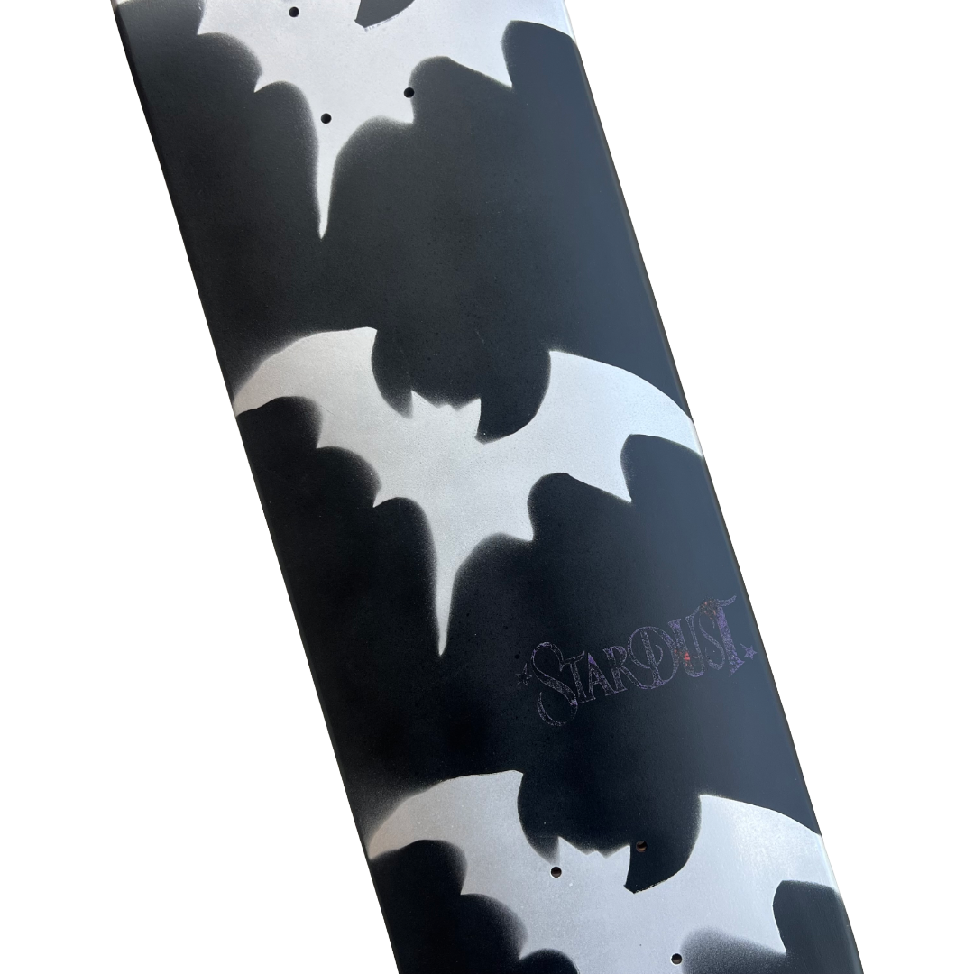 Stardust Tri-Bat Wanderlust Deck 048 8.25" Flat Black / Metallic Silver / Purple Shimmer