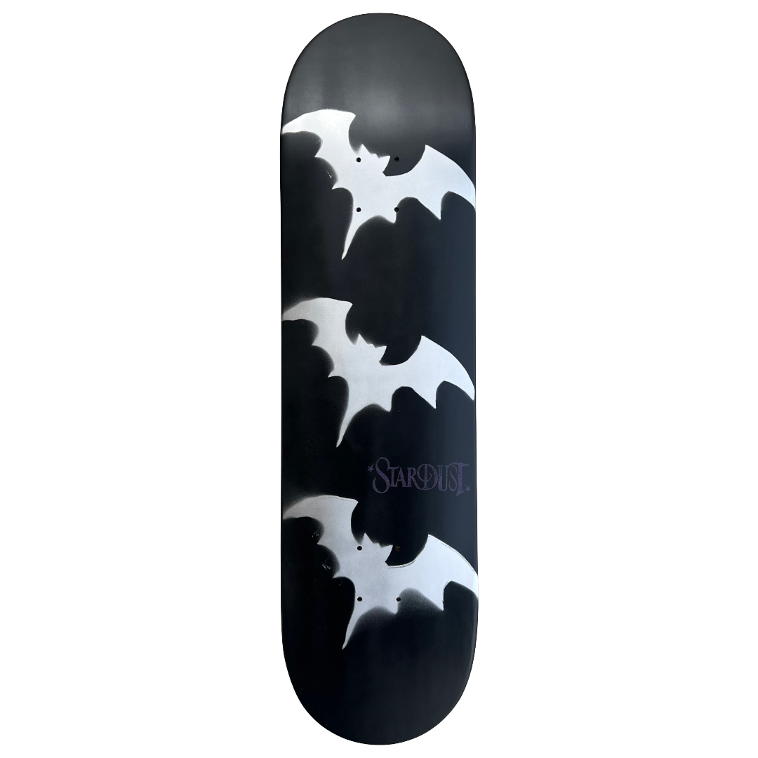 Stardust Tri-Bat Wanderlust Deck 048 8.38" Flat Black / Metallic Silver / Purple Shimmer