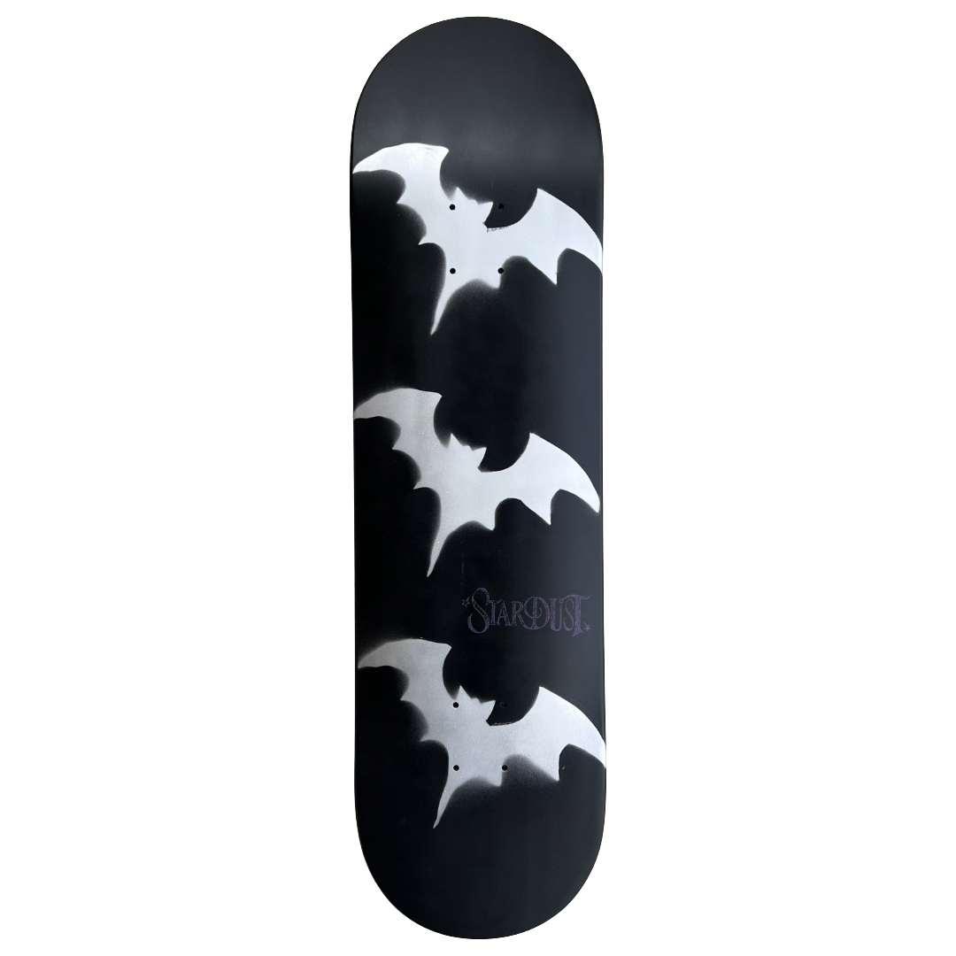 Stardust Tri-Bat Wanderlust Deck 048 8.5" Flat Black / Metallic Silver / Purple Shimmer