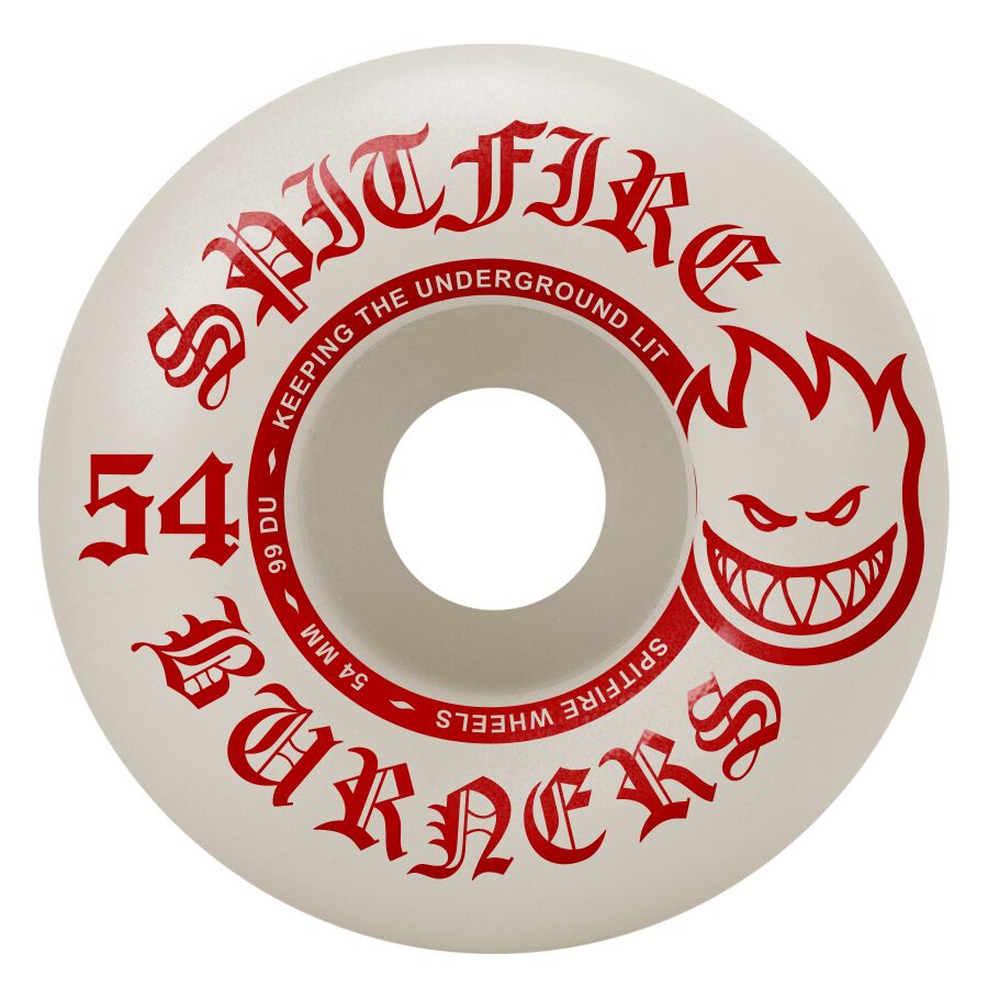 Spitfire Burners 54mm 99d Set Of 4 Skateboard Wheels White / Red