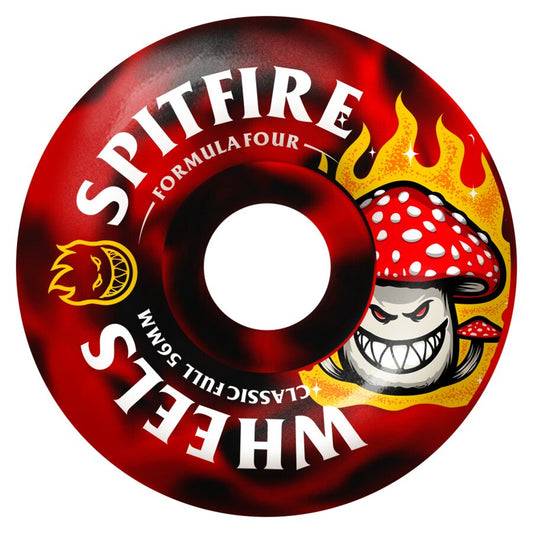 Spitfire Formula Four Shroom Bighead Classic Full 56mm 99d Set Of 4 Skateboard Wheels Black / Red Swirl