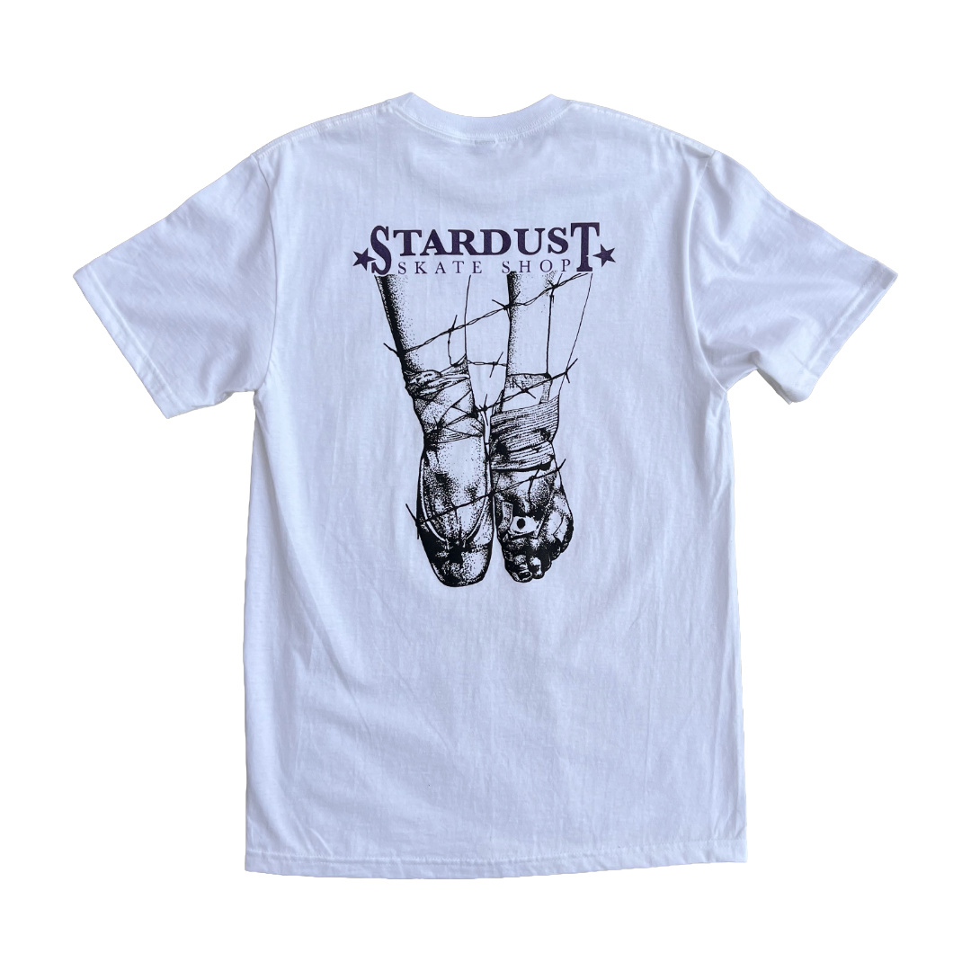 Stardust Skate Shop "Ballerina" Short Sleeve Hammer Tee 034 White / Purple Shimmer / Black