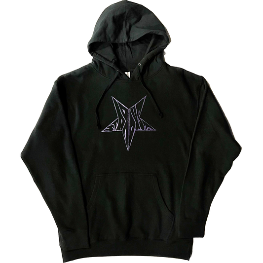 Stardust Skate Shop Purple Shimmer Star Hoody 026 Black