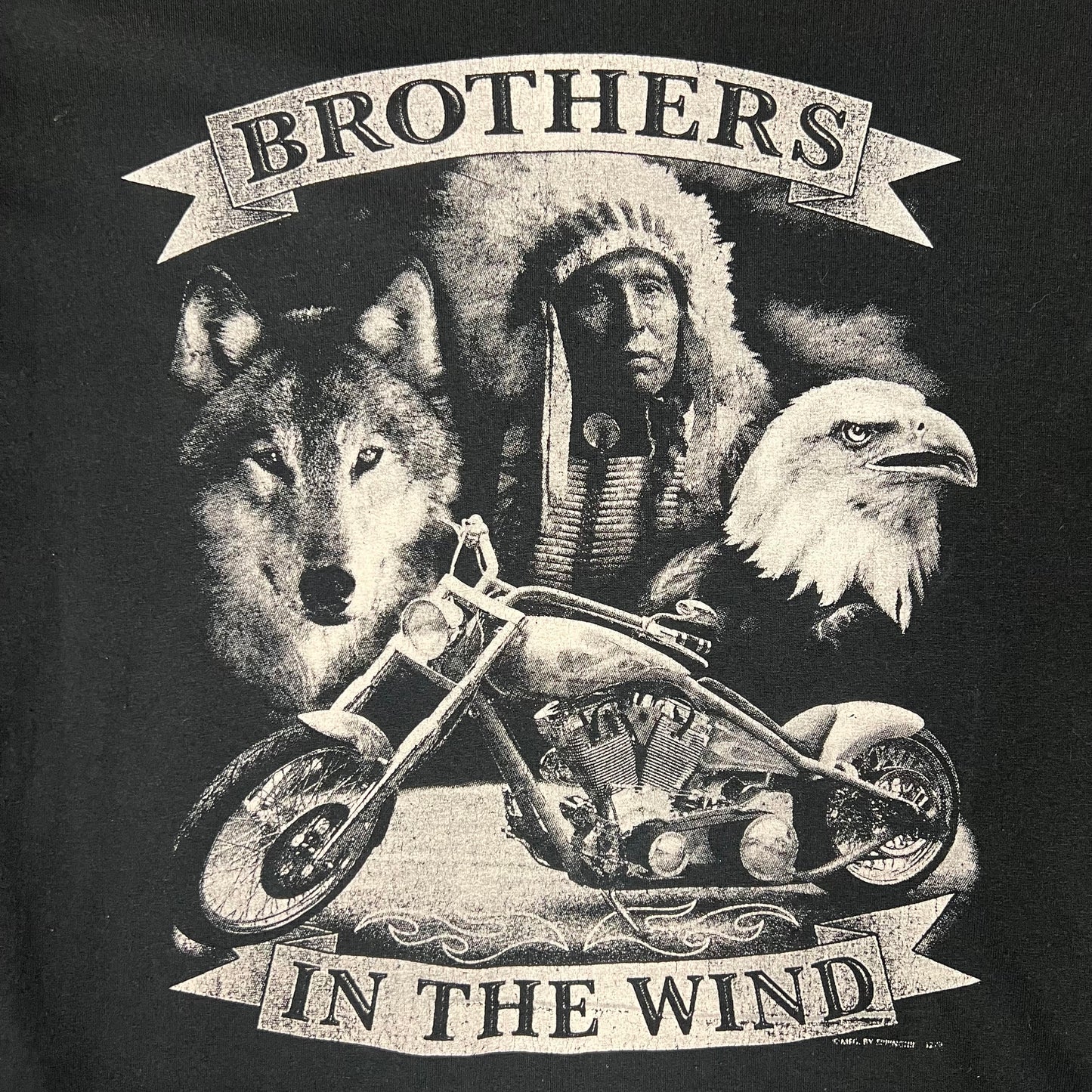 Vintage 2000s "Brothers In The Wind" Tee - Medium - Black