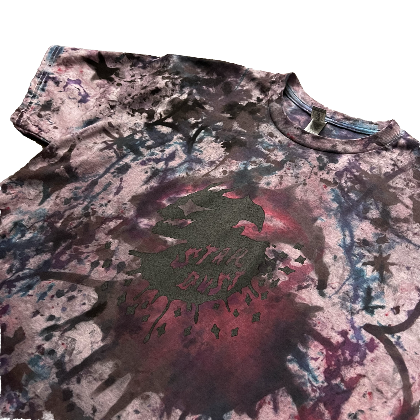 Stardust Devil Man 1/1 Experiment 003 Tee 018 Dye Painted & Over-Dyed White / Red / Violet / Black