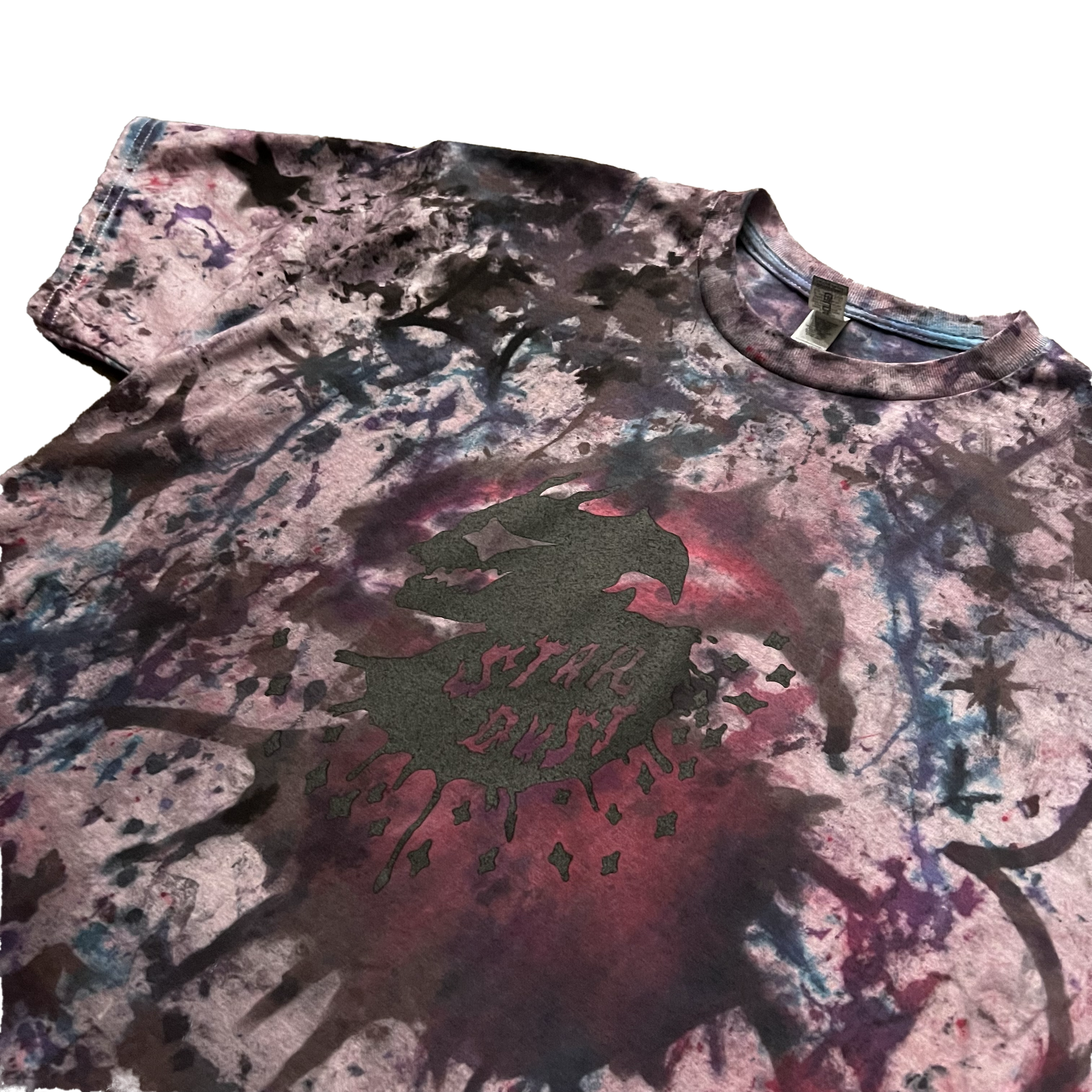 Stardust Devil Man 1/1 Experiment 003 Tee 018 Dye Painted & Over-Dyed White / Red / Violet / Black