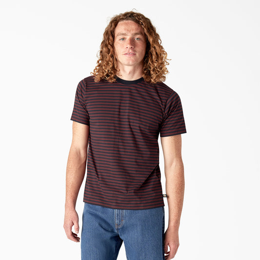 Dickies Skateboarding Striped Short Sleeve T-Shirt Fired Brick Stripe