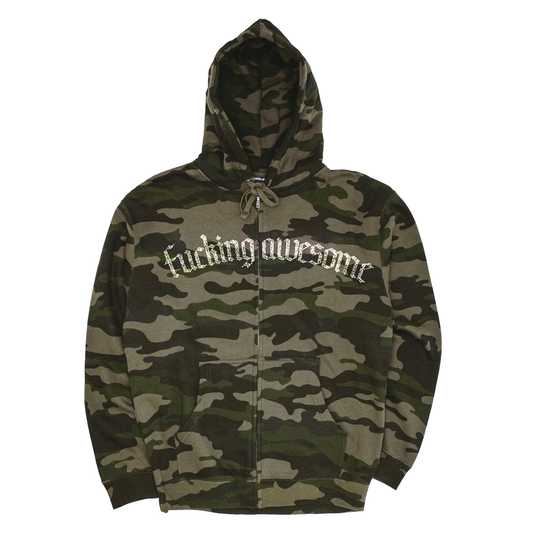 Fucking Awesome Blackletter Logo Zipped Hoody Camo
