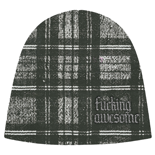 Fucking Awesome Digital Plaid Skully Beanie Green / White