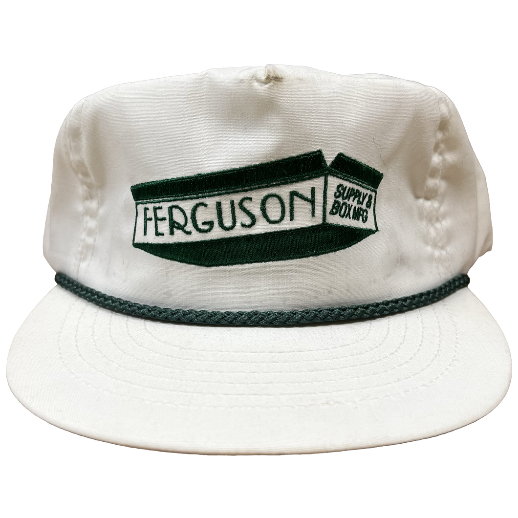 Vintage Ferguson Supply & Box Mfg. Rope Strapback Hat - White / Green