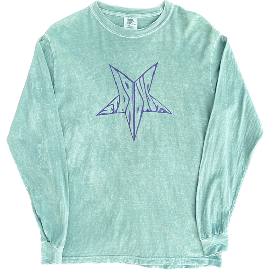 Stardust Skate Shop Purple Shimmer Star Long Sleeve Tee 026 - Assorted Colors - 6.1 oz
