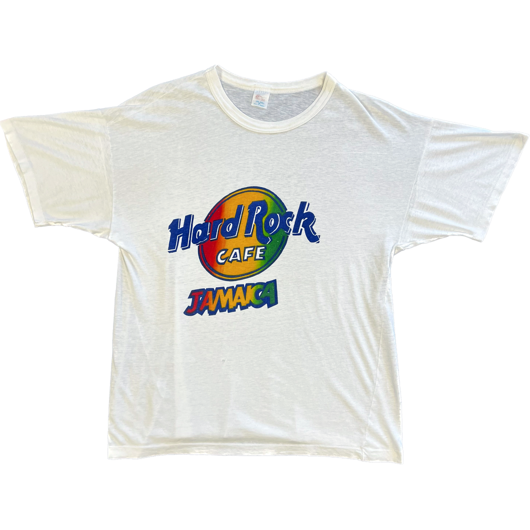 Vintage 1980s Hard Rock Cafe Jamaica Tee - Small - White