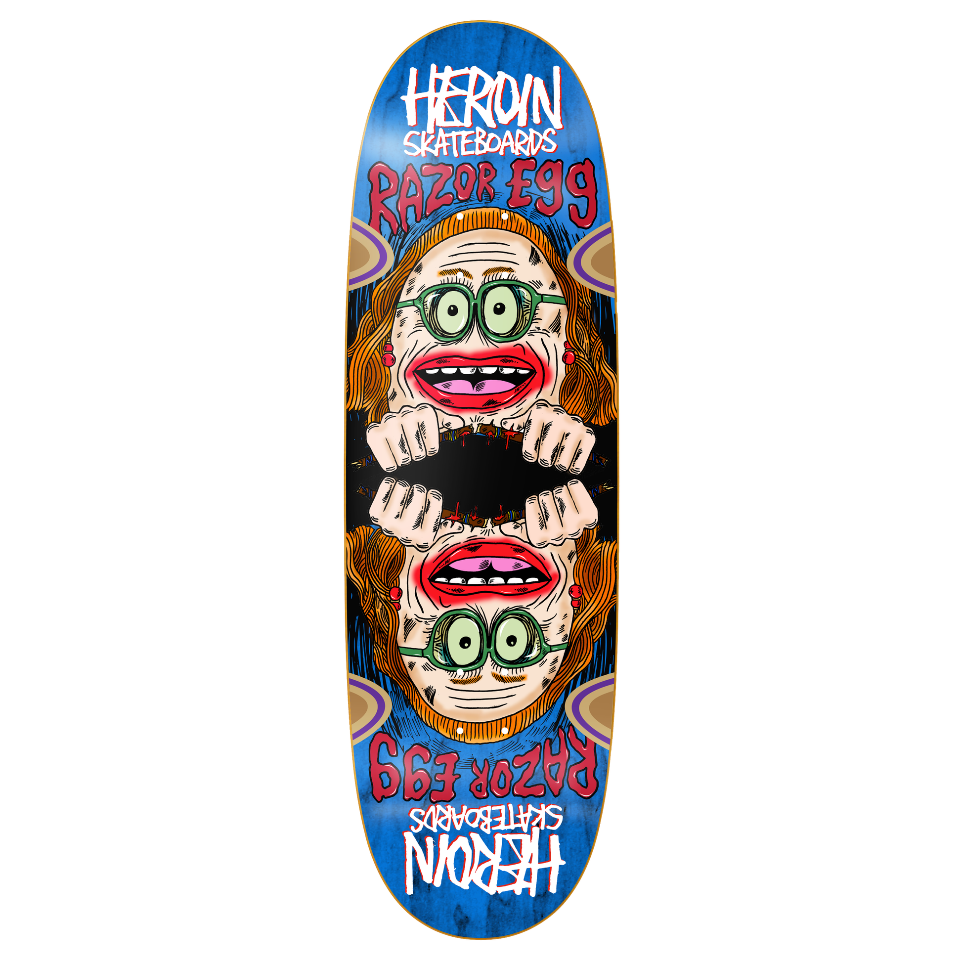 Heroin Auntie Razor Egg Shaped Deck With Wheel Wells 9.75"