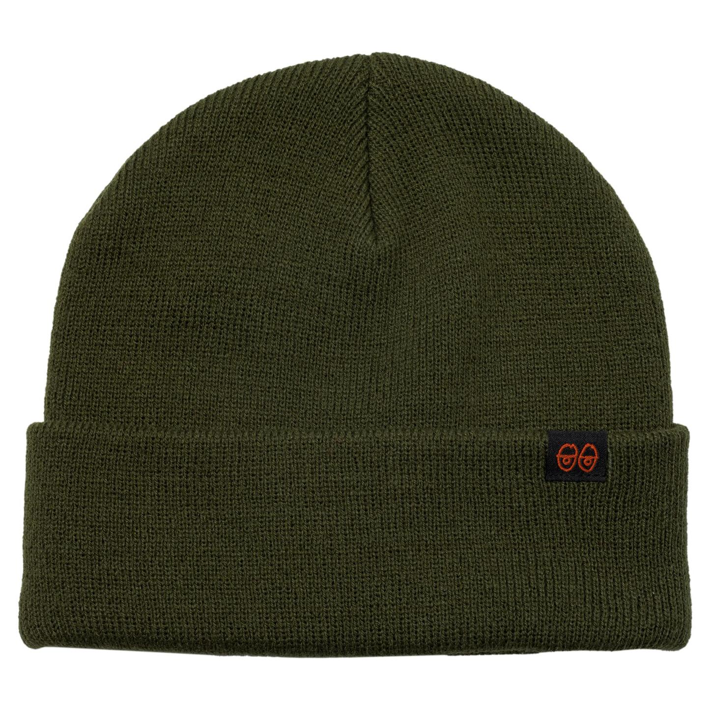 Krooked Eyes Clip Cuff Beanie Olive / Red