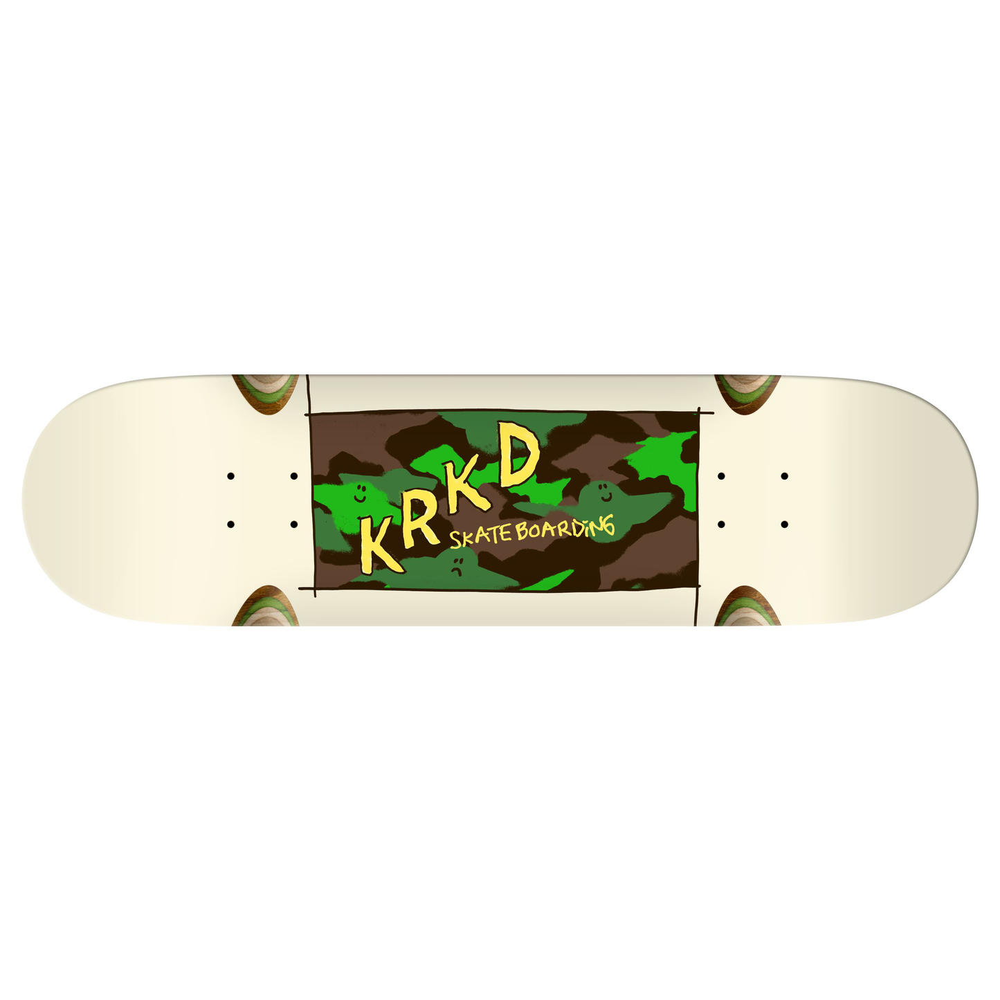 Krooked Team Kamo Deck 8.5" (DLXSF Shape #II) White