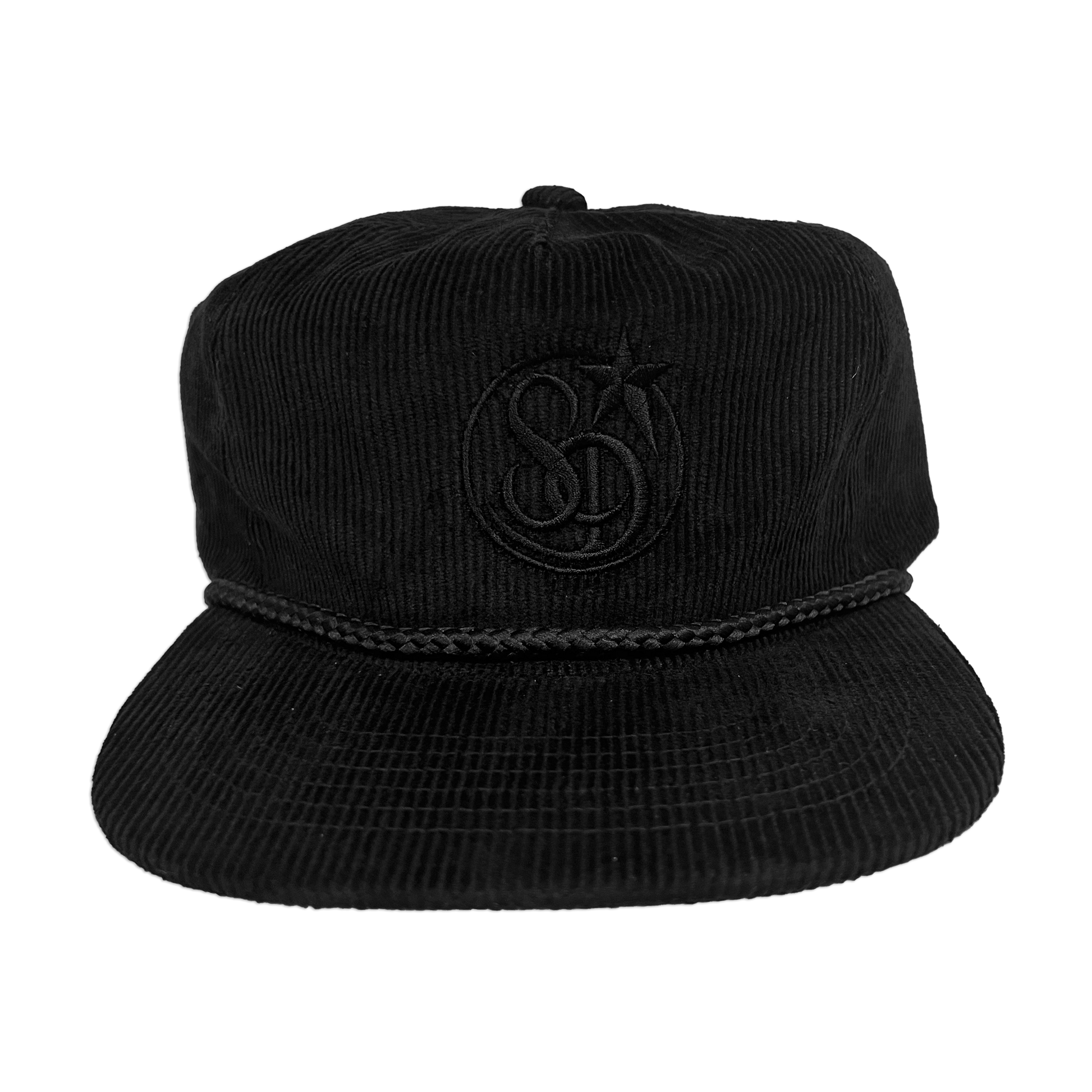 Stardust Wanderlust Lettermark Corduroy Snapback Hat 004 Black / Black