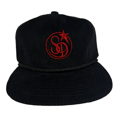 Stardust Wanderlust Lettermark Corduroy Snapback Hat 004 Black / Red