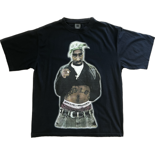 Vintage 1990s Tupac Makaveli Embellished Tee - X-Large - Black
