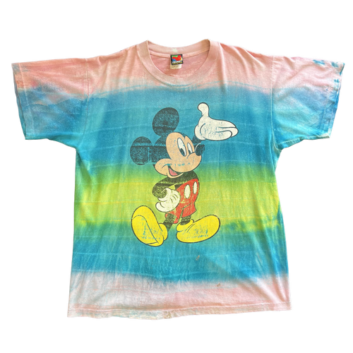 Vintage 1990s Mickey Tee - Large - Tie Dye