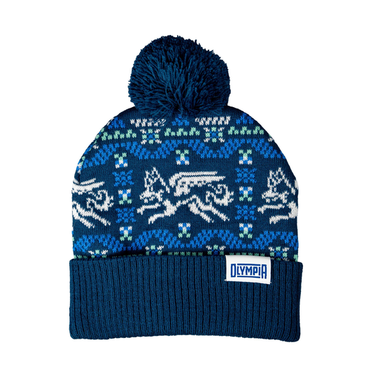 Olympia Supply Pom Beanie Navy Blue / Mint