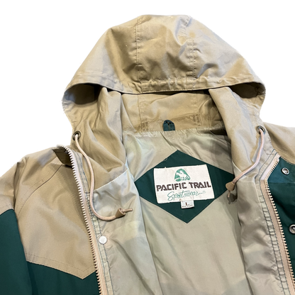 Vintage Pacific Trail Hooded Jacket - Large - Forest Green / Khaki