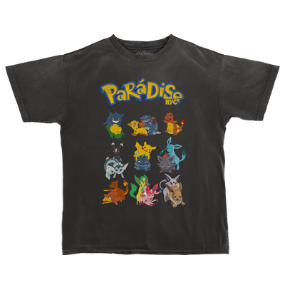 Paradise NYC Poke-Dise Short Sleeve Tee Garment Dyed Black