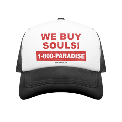 Paradise NYC We Buy Souls Trucker Hat Black / White / Red