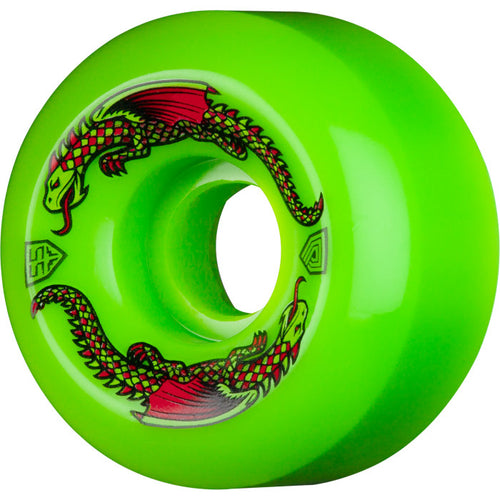 Powell Peralta Dragon Formula Green Dragon Set Of 4 Skateboard Wheels 55mm x 35mm 93a Green