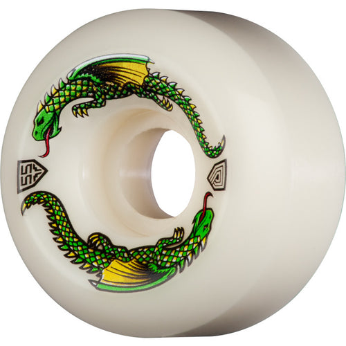 Powell Peralta Dragon Formula Green Dragon Set Of 4 Skateboard Wheels 55mm x 35mm 93a White