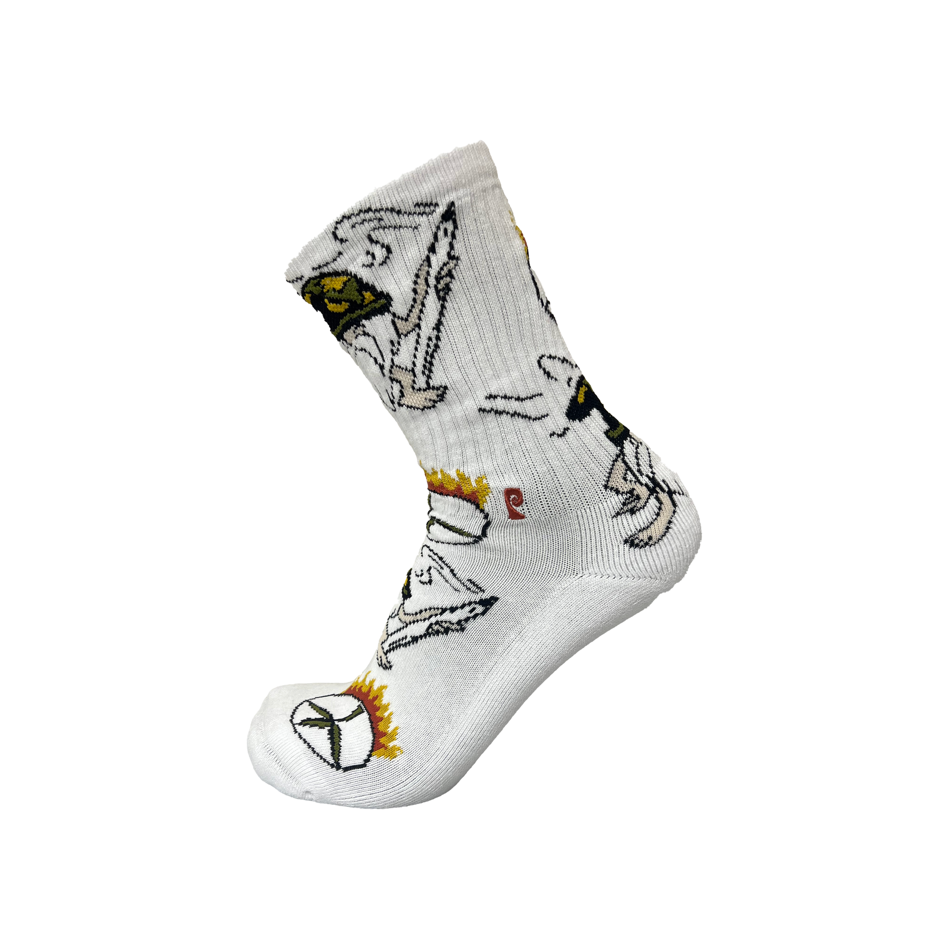 Psockadelic OG Smoker Crew Socks White