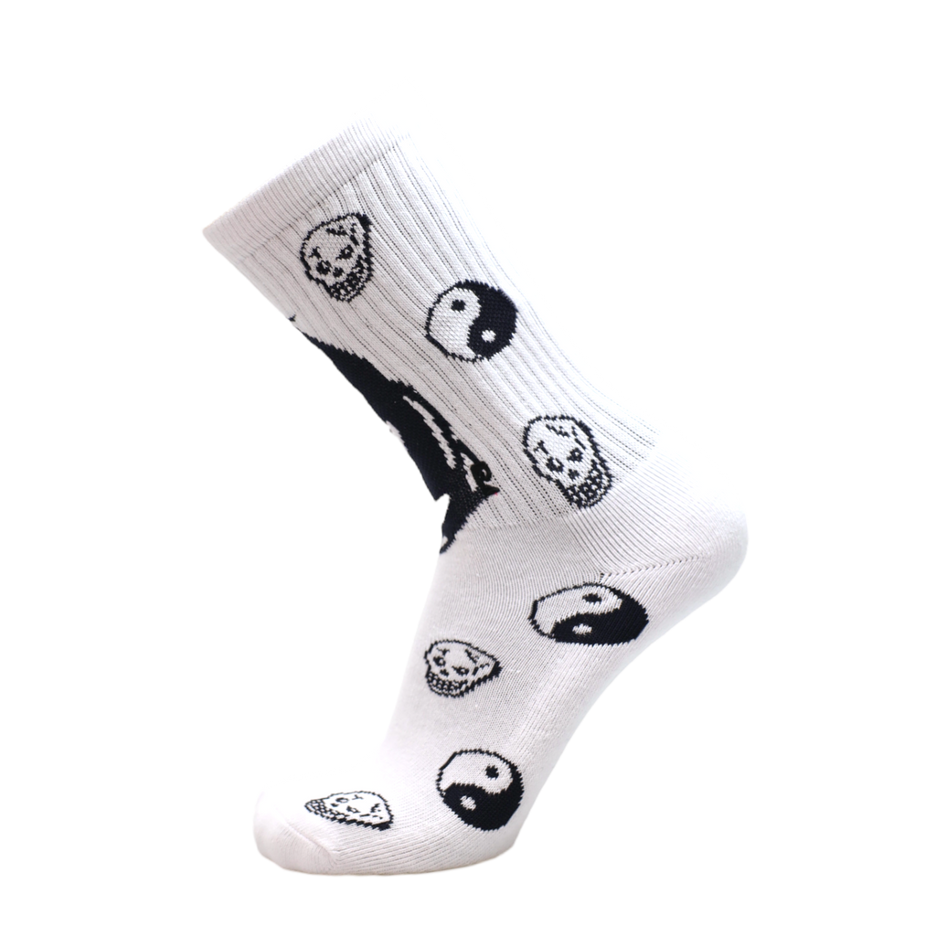 Psockadelic Panther Death Socks White