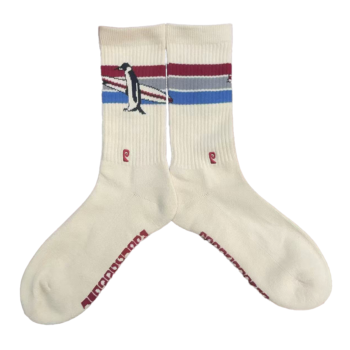 Psockadelic Surf Bird Crew Socks Cream